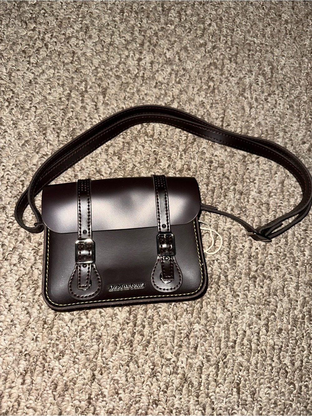 Dark Brown Leather Crossbody Satchel - Doc Martens
